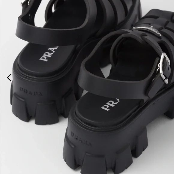 Prada Rubber Monolith Sandals - Picture 3 of 8